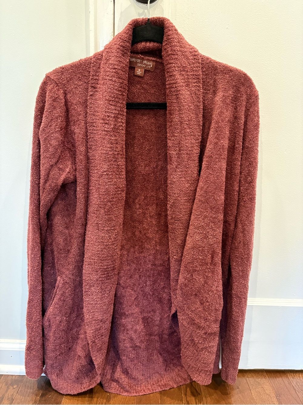 Barefoot Dreams CozyChic Lite Cardigan Burgundy Medium